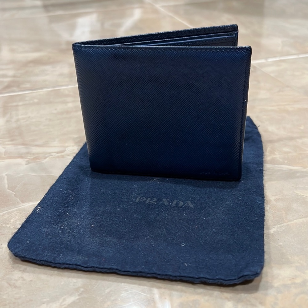 Authentic Prada - Bi Fold Wallet - Blue